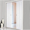 Coventry Style Panel Double Evokit Pocket Door - White Primed