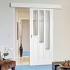 Single Sliding Door & Wall Track - Coventry Door - Clear Glass - White Primed