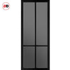 Urban Ultimate® Room Divider Bronx 4 Pane Door Pair DD6315T - Tinted Glass with Full Glass Sides - Colour & Size Options