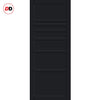 Oslo 7 Panel Solid Wood Internal Door Pair UK Made DD6400 - Eco-Urban® Shadow Black Premium Primed