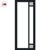 Handmade Eco-Urban® Suburban 4 Pane Double Evokit Pocket Door DD6411G Clear Glass(2 FROSTED CORNER PANES)- Colour & Size Options