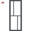 Bespoke Handmade Eco-Urban® Hampton 4 Pane Double Evokit Pocket Door DD6413G Clear Glass - Colour Options