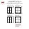 Bespoke Room Divider - Eco-Urban® Malvan Door Pair DD6414C - Clear Glass with Full Glass Side - Premium Primed - Colour & Size Options