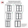 Bespoke Room Divider - Eco-Urban® Malvan Door Pair DD6414F - Frosted Glass with Full Glass Sides - Premium Primed - Colour & Size Options