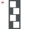 Urban Ultimate® Room Divider Cusco 4 Pane 4 Panel Door DD6416C with Matching Side - Clear Glass - Colour & Height Options