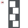 Room Divider - Handmade Eco-Urban® Cusco 4 Panel Door Pair DD6416C - Clear Glass - Premium Primed - Colour & Size Options