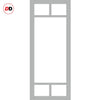 Handmade Eco-Urban Sydney 5 Pane Solid Wood Internal Door UK Made DD6417SG Frosted Glass - Eco-Urban® Mist Grey Premium Primed