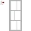 Room Divider - Handmade Eco-Urban® Milan Door Pair DD6422C - Clear Glass - Premium Primed - Colour & Size Options