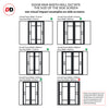 Bespoke Room Divider - Eco-Urban® Isla Door Pair DD6429F - Frosted Glass with Full Glass Sides - Premium Primed - Colour & Size Options