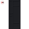 Top Mounted Black Sliding Track & Solid Wood Double Doors - Eco-Urban® Isla 6 Panel Doors DD6429 - Shadow Black Premium Primed