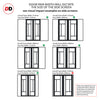 Bespoke Room Divider - Eco-Urban® Morningside Door Pair DD6437F - Frosted Glass with Full Glass Sides - Premium Primed - Colour & Size Options