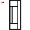 Handmade Eco-Urban Portobello 5 Pane Solid Wood Internal Door UK Made DD6438G Clear Glass(1 FROSTED PANE) - Eco-Urban® Shadow Black Premium Primed