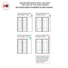 Bespoke Room Divider - Eco-Urban® Portobello Door Pair DD6438F - Frosted Glass with Full Glass Side - Premium Primed - Colour & Size Options