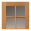 Double Sliding Door & Track - Dean Oak Doors - Clear Glass - Prefinished