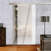 Single Glass Sliding Door - Dean 8mm Obscure Glass - Clear Printed Design - Planeo 60 Pro Kit