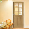 Bespoke Ely Oak Internal Door - Clear Bevelled Glass - Unfinished