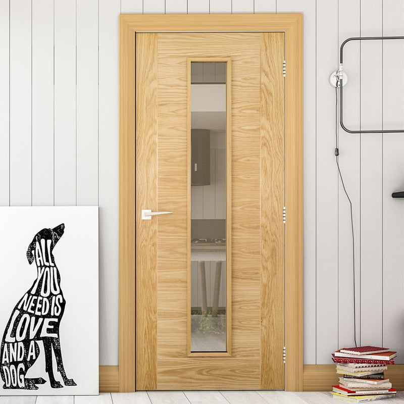 Seville Oak Fire Internal Door Clear Glass 1 2 Hour Fire Rated Prefinished