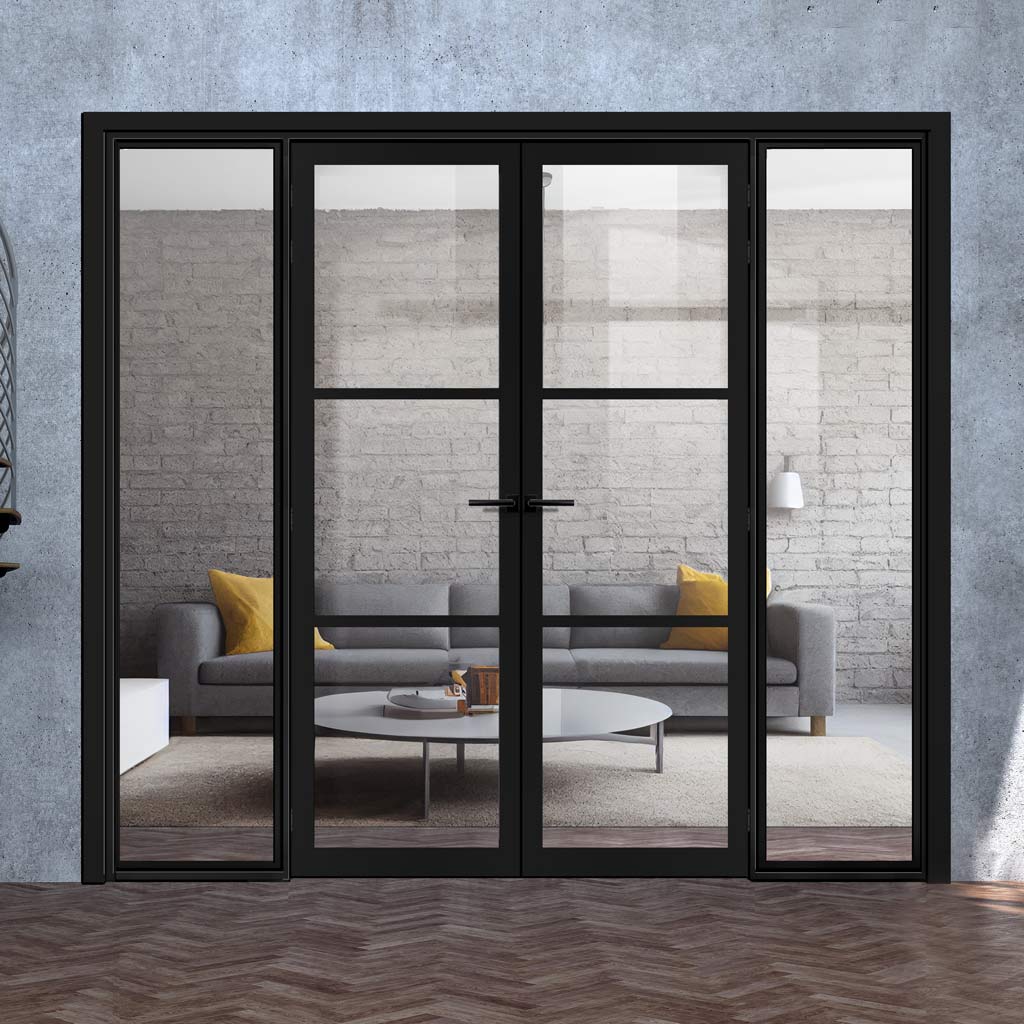 Room Divider - Handmade Eco-Urban® Manchester with Two Sides DD6306C - Clear Glass - Premium Primed - Colour & Size Options