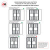 Bespoke Room Divider - Eco-Urban® Tasmania Door Pair DD6425CF Clear Glass(1 FROSTED PANE) with Full Glass Sides - Premium Primed - Colour & Size Options