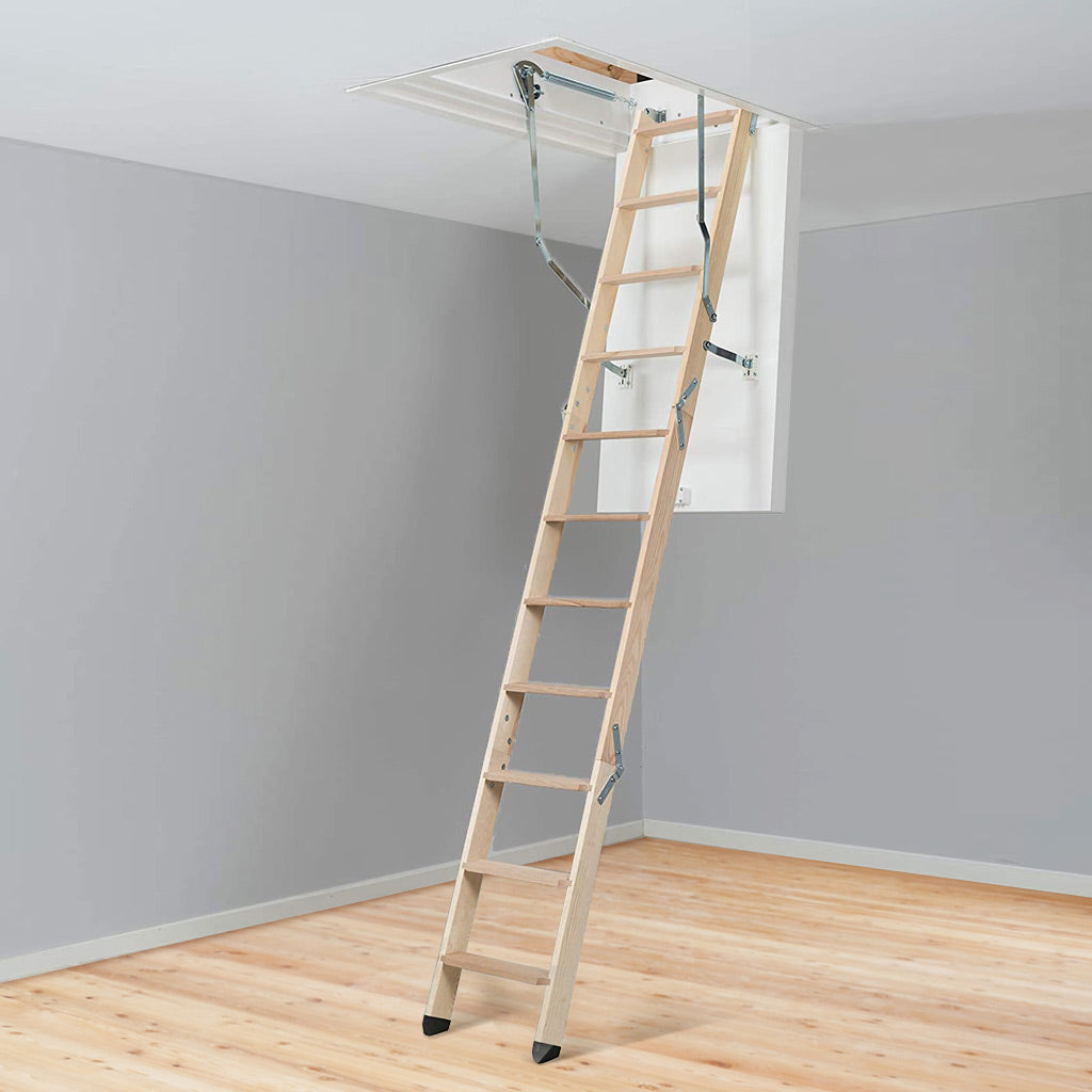 Dolle Wooden Loft Ladder - ClickFix 76G - Insulated Door, Max Ceiling