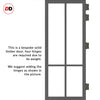 Bespoke Room Divider - Eco-Urban® Bronx Door Pair DD6315C - Clear Glass with Full Glass Sides - Premium Primed - Colour & Size Options