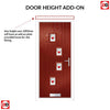 Cottage Style Doretti 4 Composite Front Door Set with Hnd Murano Red Glass - Shown in Red