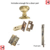 Double Door Pack Harrogate Mushroom Old English Mortice Knob Antique Brass Combo Handle & Accessory Pack