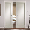 Pattern 10 Style Panel Double Evokit Pocket Doors - Primed