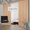 Double Sliding Door & Wall Track - Belize Oak Door - Prefinished