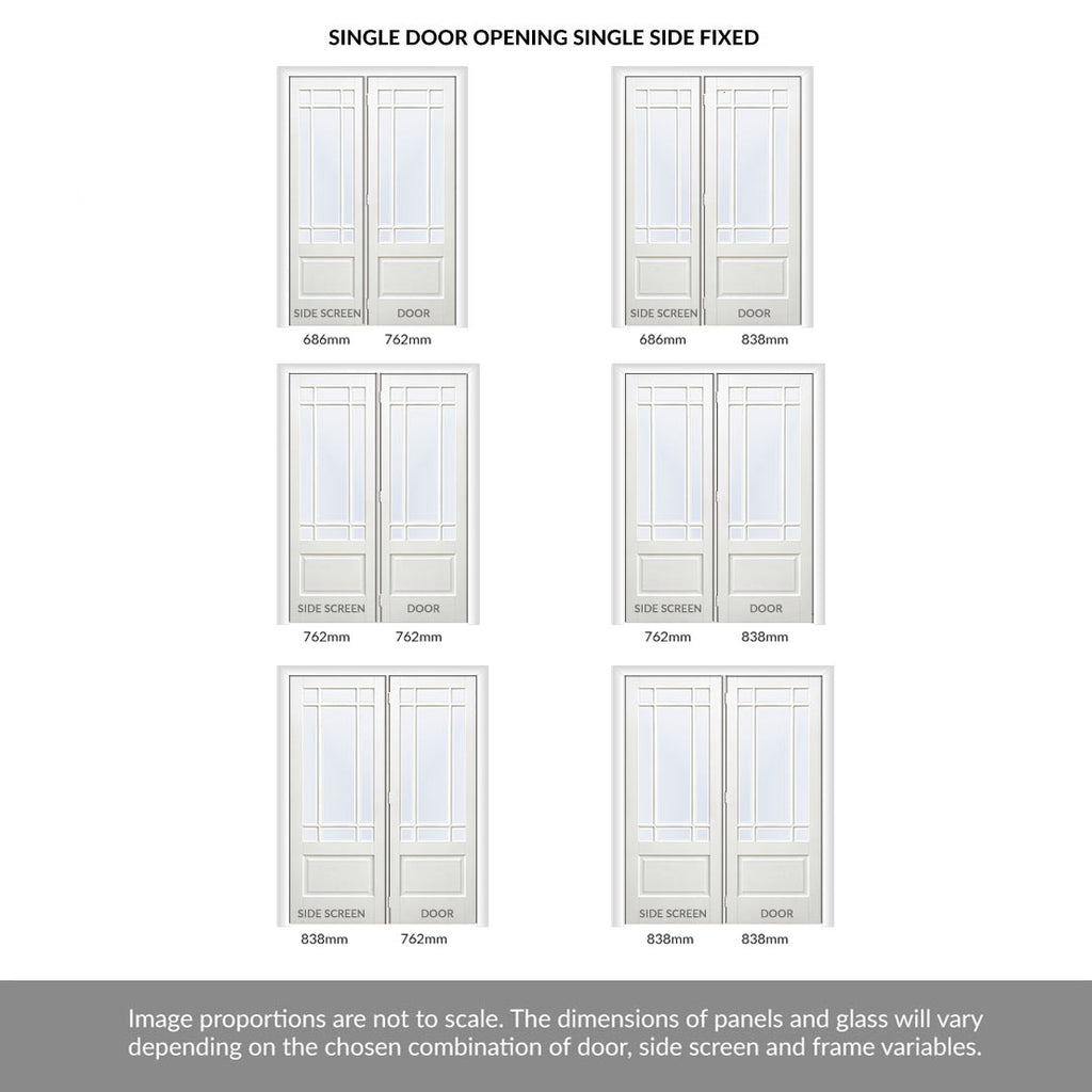 ThruEasi Room Divider - Downham Bevelled Clear Glass White Primed Door