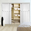 Bespoke Thruslide DX 1930's 4 Door Wardrobe and Frame Kit - White Primed