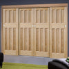 Four Sliding Doors and Frame Kit - DX 60's Nostalgia Oak Panel Door - Unfinished