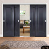 Four Sliding Doors and Frame Kit - Eindhoven 1 Panel Black Primed Door - Unfinished