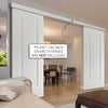 Double Sliding Door & Wall Track - Eindhoven 1 Panel Doors - White Primed