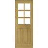 Double Sliding Door & Wall Track - Ely Real American White Oak Veneer Door - Clear Bevelled Glass - Prefinished