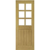 Three Folding Doors & Frame Kit - Ely Oak 2+1 - Clear Bevelled Glass -Unfinished