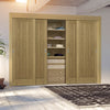 Four Sliding Maximal Wardrobe Doors & Frame Kit - Ely Oak Door - Unfinished