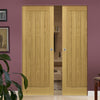 Ely Oak Absolute Evokit Double Pocket Doors - Unfinished