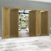 Five Folding Doors & Frame Kit - Ely Oak 3+2 - Unfinished