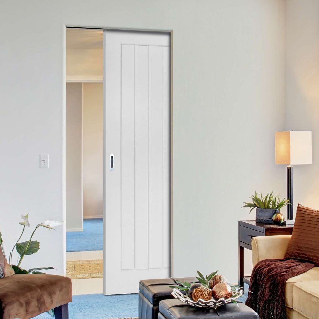 Ely Absolute Evokit Single Pocket Door - White Primed