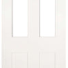 Five Folding Doors & Frame Kit - Eton Victorian Shaker 3+2 - Clear Glass - White Primed