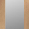 Single Sliding Door & Track - Pattern 10 Oak Door - Clear Glass - Prefinished