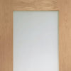 Double Sliding Door & Track - Pattern 10 1 Pane Shaker Oak Doors - Obscure Glass - Unfinished