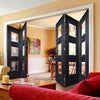 Five Folding Doors & Frame Kit - Amsterdam Black Primed 3+2 - Clear Glass - Unfinished