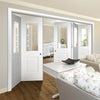 Five Folding Doors & Frame Kit - Arnhem 1 Pane 1 Panel 3+2 - Clear Glass - White Primed