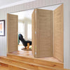 Bespoke Thrufold Palermo Oak Folding 3+1 Door - Panel Effect - Prefinished