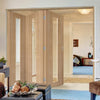 Bespoke Thrufold Forli Oak Glazed Folding 3+0 Door - Aluminium Inlay - Prefinished