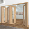 Bespoke Thrufold Forli Oak Glazed Folding 3+1 Door - Aluminium Inlay - Prefinished