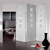 Bespoke Thrufold Palermo White Primed Glazed Folding 3+0 Door