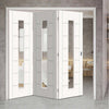 Bespoke Thrufold Palermo 1L White Primed Glazed Folding 3+0 Door